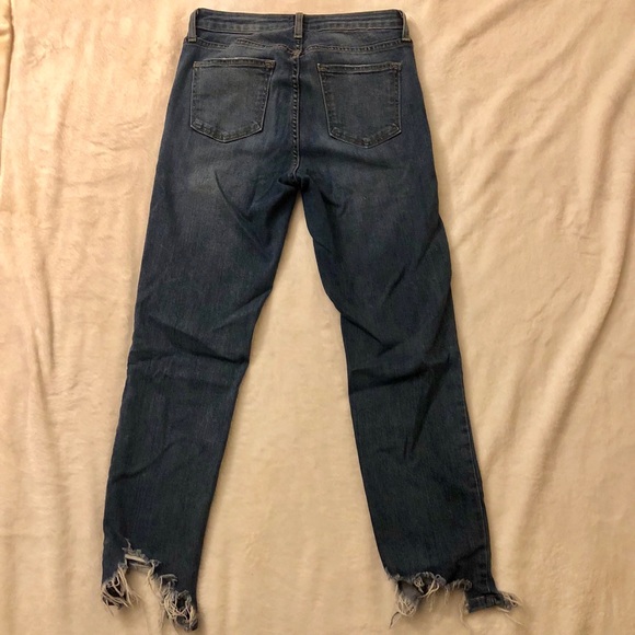 JUST BLACK Ripped Fray Hem Jeans Size 26 - Picture 3 of 5